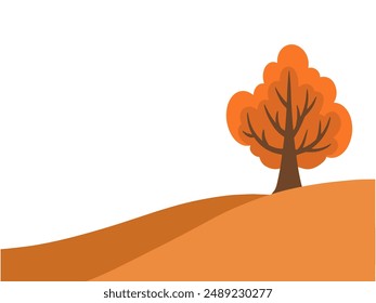 Ilustración de fondo de otoño del árbol marrón