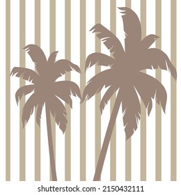 brown tree patterns on brown and white straight lines, vector