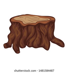 Brown Tree Stump Icon Cartoon Brown Stock Vector (Royalty Free ...