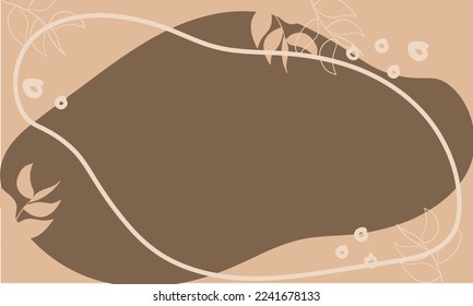 brown Trendy artistic abstract background template. Modern hand drawn vector illustration.