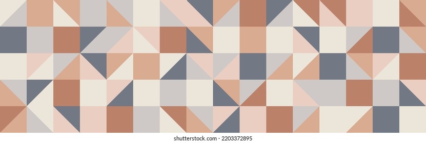 El fondo trendy marrón triángulos en estilo moderno, ilustración vectorial plana para textil. Cubierta de formas geométricas grises en textura retro para diseño web o postal.