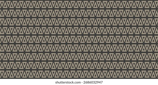 Padrão de triângulo marrom sem emenda no fundo cinza para impressão em tecido e muito mais.