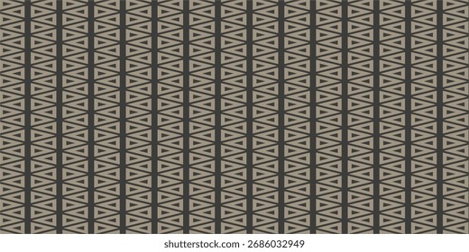 Brown triangle pattern seamless on gray background for print on fabric and more.