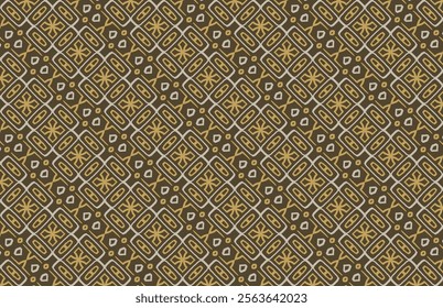 Brown Tribal Lines Fabric Pattern