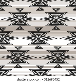 brown tribal Navajo seamless pattern. aztec abstract geometric print. ethnic hipster backdrop. It can be used for wallpaper,  web page background, fabric, paper, postcards. hand drawn.