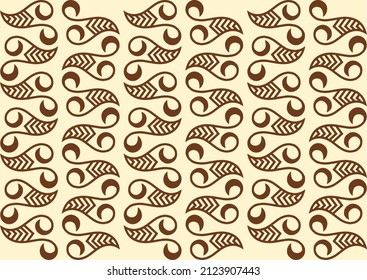 Brown Tribal Swirls With Chevron Tips,Traditional Ethnic Pattern 