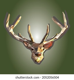 Dibujo del vector de deerhead trigonal marrón
