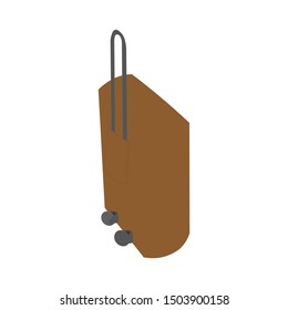 Brown Trolley Bag - Cartoon Vector Image