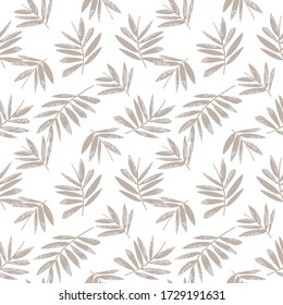 Brown Tropical Leaf botanical seamless pattern background suitable for fashion prints, graphics, backgrounds and crafts