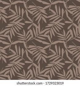 Fondo de patrón inoxidable de la hoja tropical marrón adecuado para impresiones de moda, gráficos, fondos y artesanías