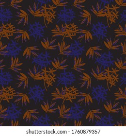 Brown Tropical Leaf botanical seamless pattern background suitable for fashion prints, graphics, backgrounds and crafts