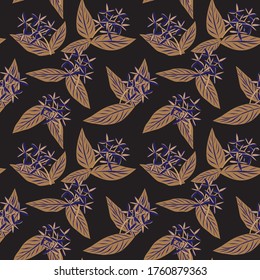 Fondo de patrón inoxidable de la hoja tropical marrón adecuado para impresiones de moda, gráficos, fondos y artesanías