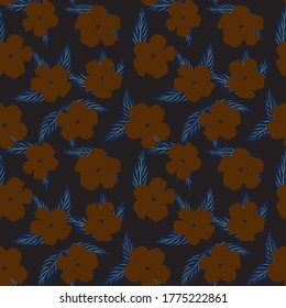 Fondo de patrón inoxidable de la hoja tropical marrón adecuado para impresiones de moda, gráficos, fondos y artesanías