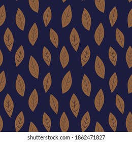 Botanischer, nahtloser brauner tropischer Leaf-Hintergrund, der für Modedrucke, Grafiken, Hintergründe und Kunsthandwerk geeignet ist