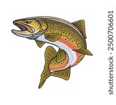 brown trout fishing illustration logo vector image t shirt