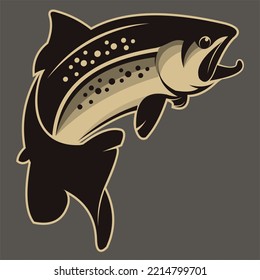 BROWN TROUT RAINBOW VECTOR FOR FLY FISHING LOGO COMPANY