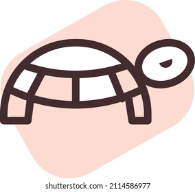 Brown turtle, illustration, vector on a white background.