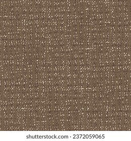 Brown tweed fabric with white flecks. Speckled textile material, made of wool or cotton. Seamless pattern. Abstract vector.