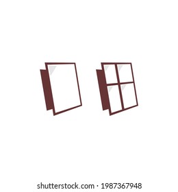 brown two window icon logo