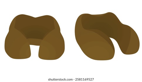 Brown  u shape pillow. vector illustration