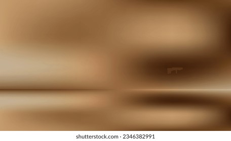 brown, umber,hickory lights wall and floor 3d illustration texture. Black vignette. Empty studio background. Colored room blurred template. Creative art interior.