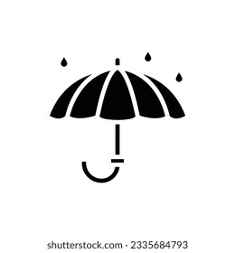 Brown Umbrella Filled Icon Vector Illustration