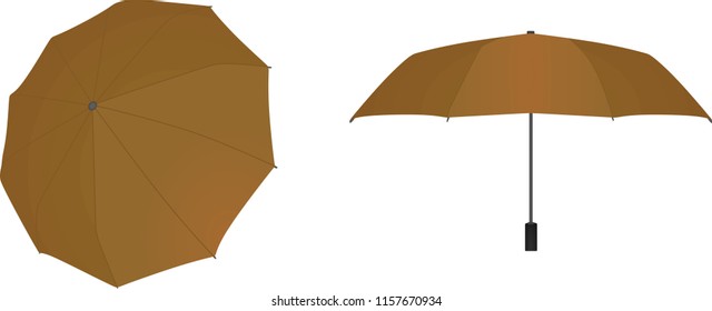 Brown umbrella. vector illustration