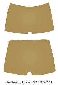 Brown underwear. front and back side. vector illustration