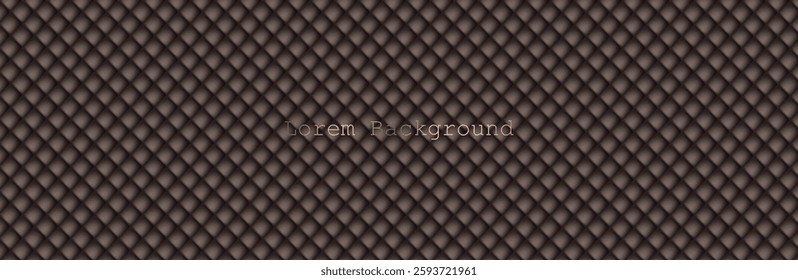 Brown upholstery. Geometric pattern. Stylish texture. Luxury black background. Vector illustration.Suitable for your design. Cover, poster, flyer. Mocha mousse background. Trend