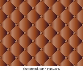 Brown upholstery sofa texture pattern background seamless, vector
