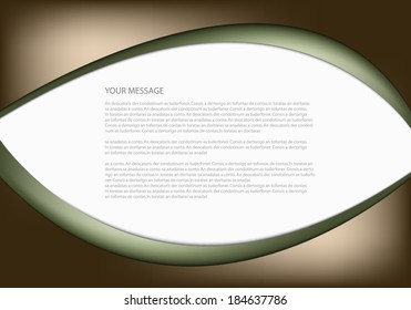 Brown vector background earth tone on white board dimension 3d graphic message board for text and message design green line shadow for modern web design