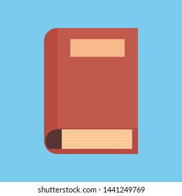 brown vector book on a blue background