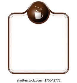 brown vector box for text with cup of coffee
