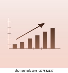 Brown Vector Business Growing Chart Presentation Icon