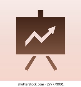 Brown Vector Business Growing Chart Presentation Icon