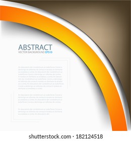 brown vector earth tone background abstract orange line curve pattern on white background for text and message design
