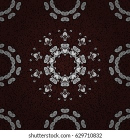 Brown vector ethnic elements seamless pattern.