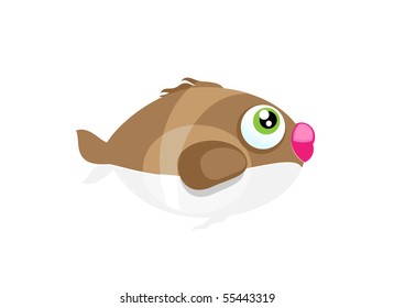 brown vector fish. vector illustration
