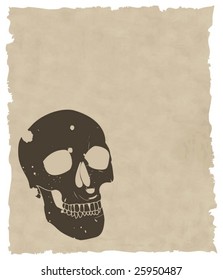 the brown vector grunge skull on old paper eps 8