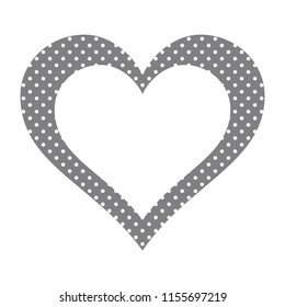 
Brown vector heart, polka dots illustration