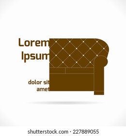 Brown vector icon of sofa