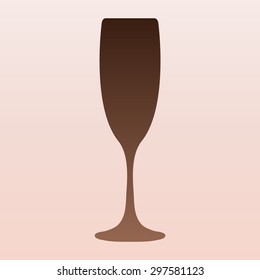 Brown vector illustrations glasses of champagne