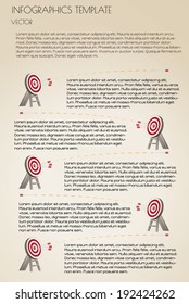 brown vector infographics with targets and arrows