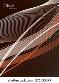 Brown Vector Modern Wavy Background.