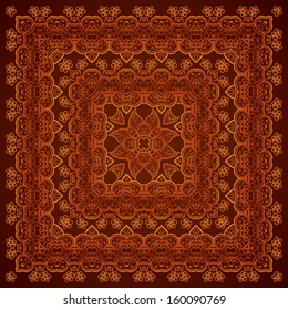 Brown vector ornate shawl pattern