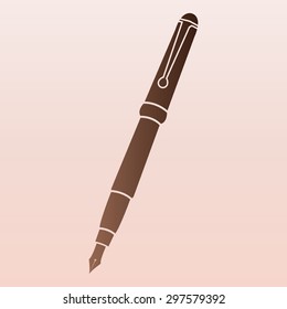 Brown Vector pen icon 