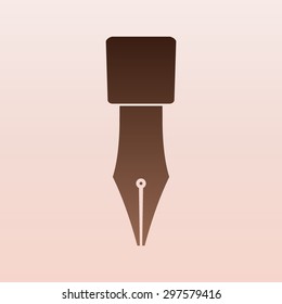 Brown Vector pen icon 