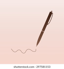 Brown Vector pen icon 