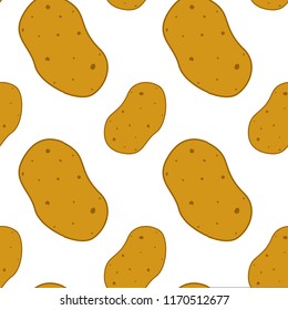 Brown vector potato seamless pattern