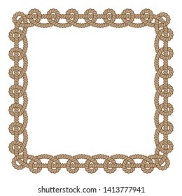 Brown vector rope square frame with loops